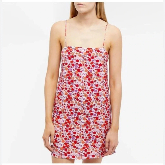 Rotate Birger Christensen Sunday Fine Jacquard Floral Mini Slip Dress Size S - Picture 1 of 11
